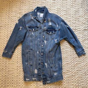 Zara Ripped Denim Jacket
